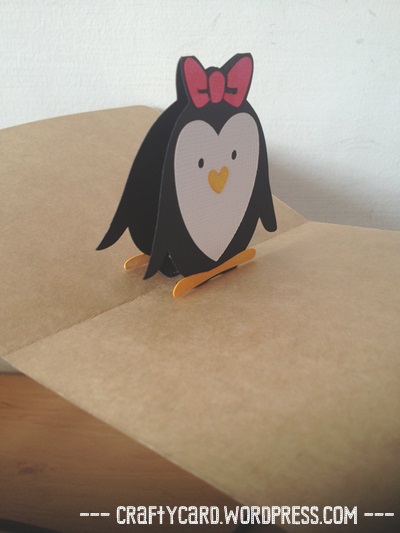 A surprise inside the card - A Pop Up Penguin 